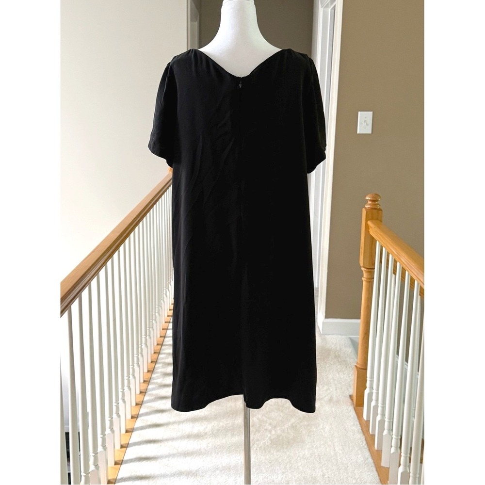 MM.LaFleur Etsuko Black Shift Dress Short Sleeve Boat Neck Size +2 - Picture 3 of 8